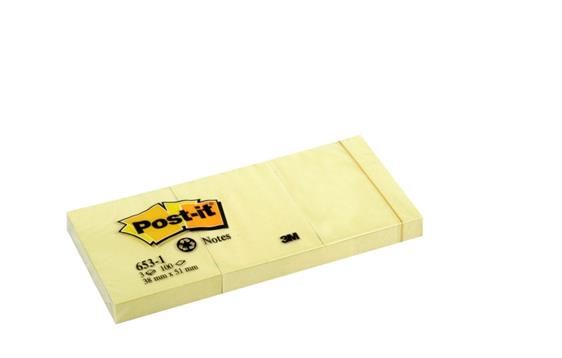 761367 Post-It 653 Post-It notatblokk 38x51 gul (12) 